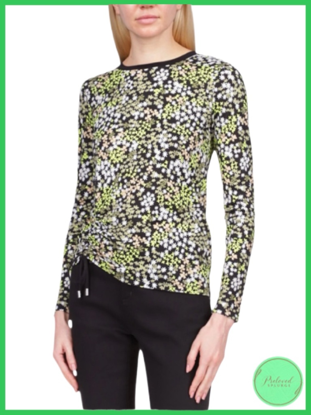 Michael Kors Printed Ruched Top